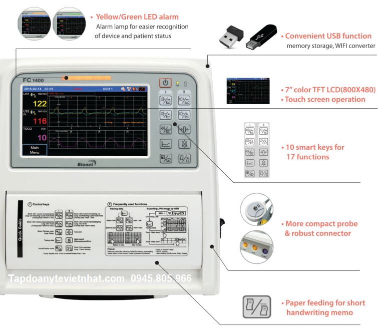 Máy Monitor sản khoa Bionet FC1400. Xuất xứ: Hàn Quốc